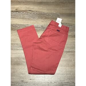 NWT UNTUCKit Mens Jeans 34/32 El Circo -‎ RED - Garment Dyed Straight Fit